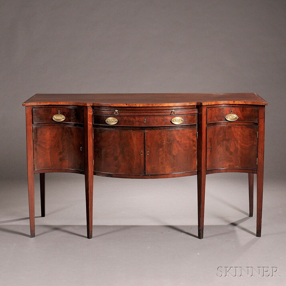 Appraisal: Federal Mahogany and Mahogany Veneer Sideboard possibly Connecticut c the