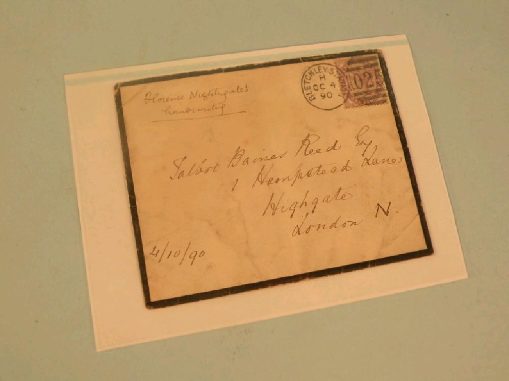 Appraisal: An envelope addressed to a Talbot Reed Esq dated stationer