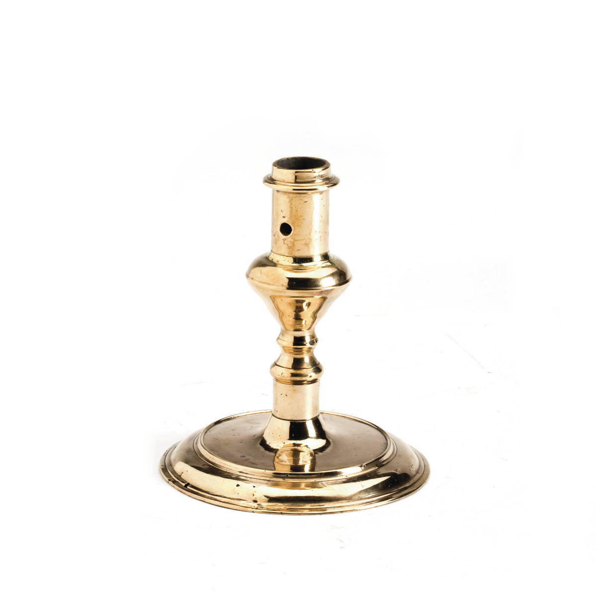 Appraisal: SEVENTEENTH CENTURY FLEMISH BRASS CANDLESTICK WITH DOMED BASE THE BASE