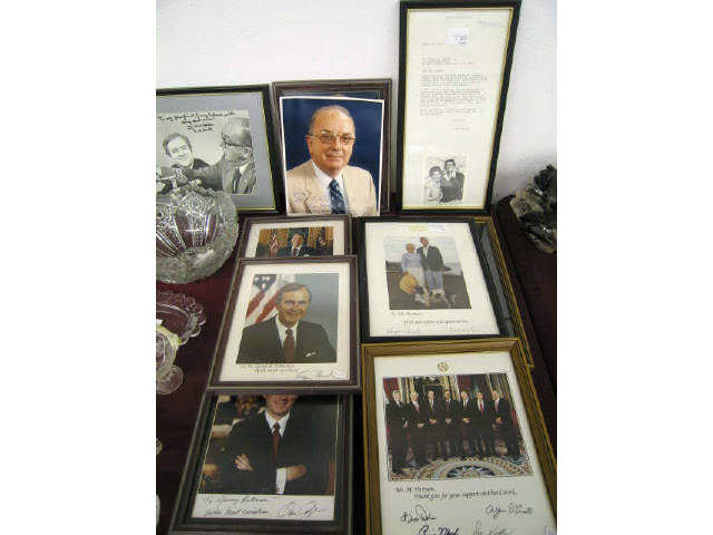 Appraisal: Presidential Political Memorabilia Lot Reagan Helms and others some signed