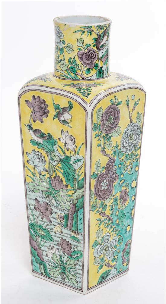 Appraisal: Sale Lot A Famille Verte Porcelain Square Vase the underside