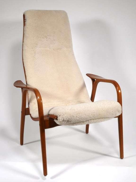 Appraisal: Lamino Chair by Yngve Ekstr m for Swedese Designed Sheepskin