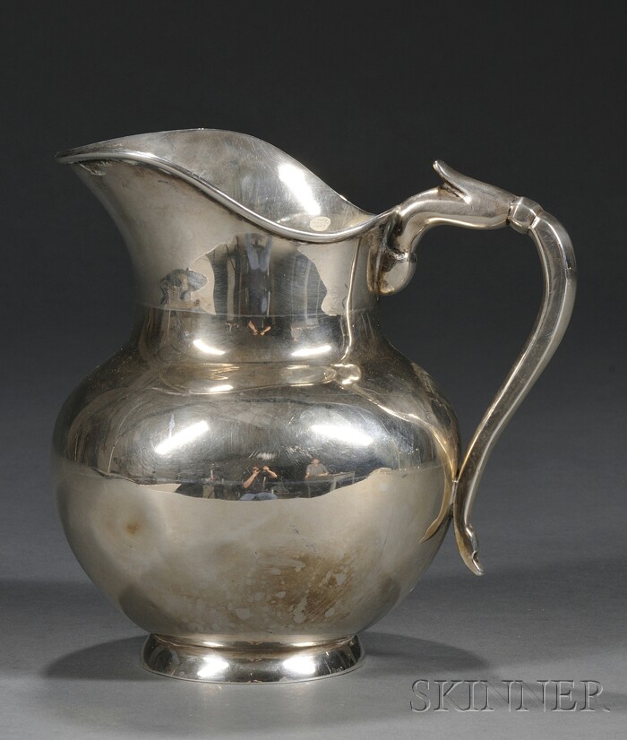 Appraisal: Sanborns Silver Pitcher Mexican sterling silver Mexico City Mexico Bulbous