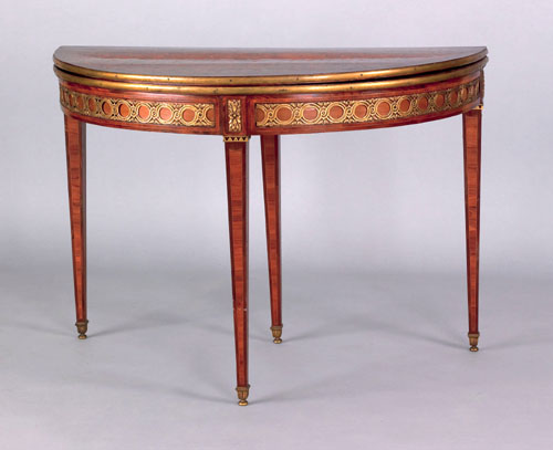 Appraisal: Regency parquetry games table early th c with ormolu mounted