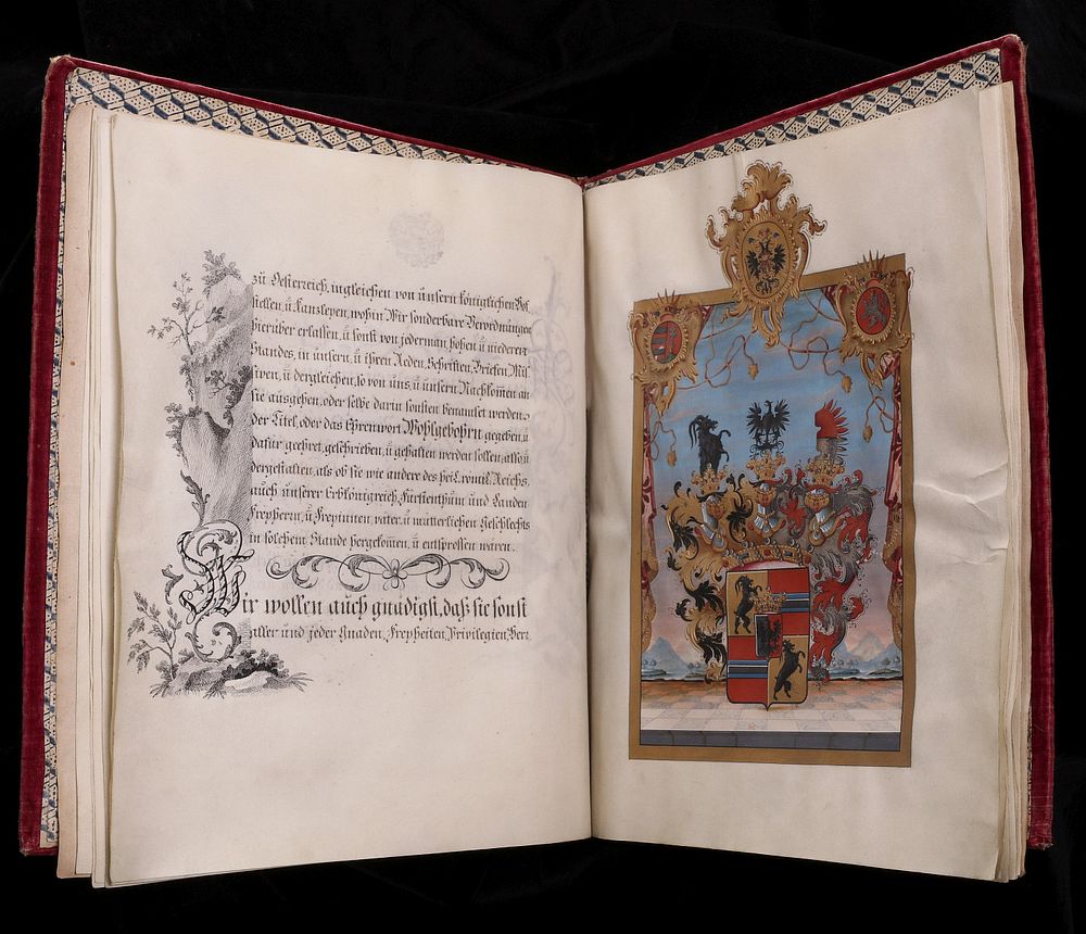 Appraisal: AN TH CENTURY ENLUMINATED GERMAN PATENT OF NOBILITY German patents