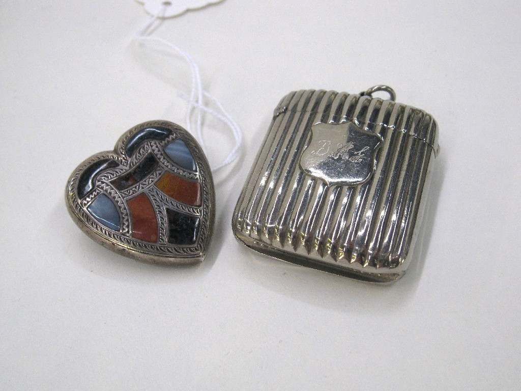 Appraisal: Lot comprising EP Vesta and Scottish agate set brooch