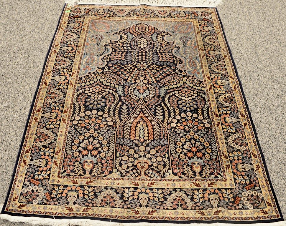 Appraisal: Silk Oriental prayer rug ' x ' Provenance Estate of