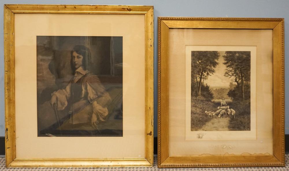 Appraisal: Reproduction Portrait of Young Cavalier and Engraving of Shepherd with