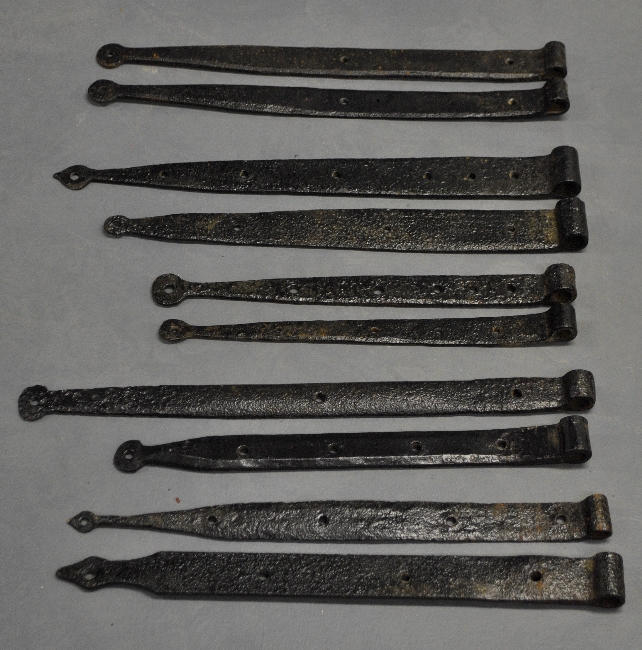 Appraisal: - Five pairs of similar strap hinges th th c