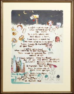 Appraisal: Dixie Durham - Arkansas Illustrated Poem th c watercolor signed