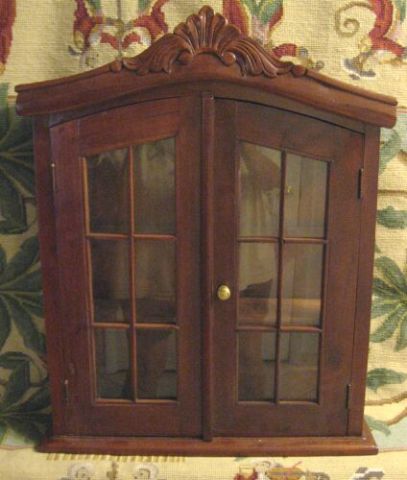 Appraisal: WALNUT SMALL DISPLAY CABINET