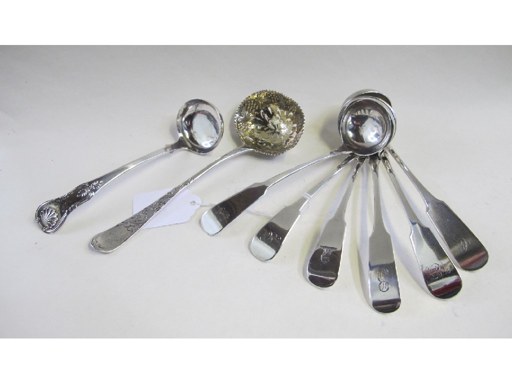 Appraisal: Lot comprising seven assorted Victorian and Georgian silver toddy ladles