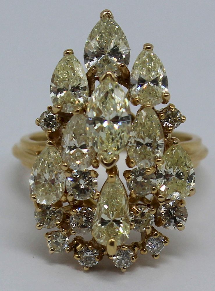 Appraisal: JEWELRY kt Gold and Diamond Cocktail Ring Unique kt yellow