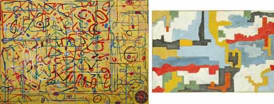 Appraisal: Lloyd Stephenson Australian th century Pair of Abstract Works mixed