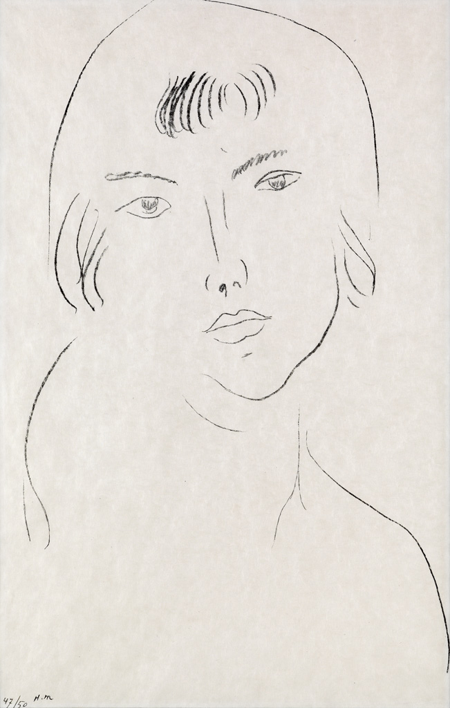 Appraisal: HENRI MATISSE Visage la frange Lithograph on Imitation Japan paper