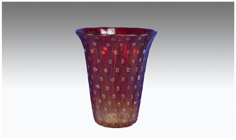 Appraisal: Red Glass Studio Vase Of Tapering Form Height Inches