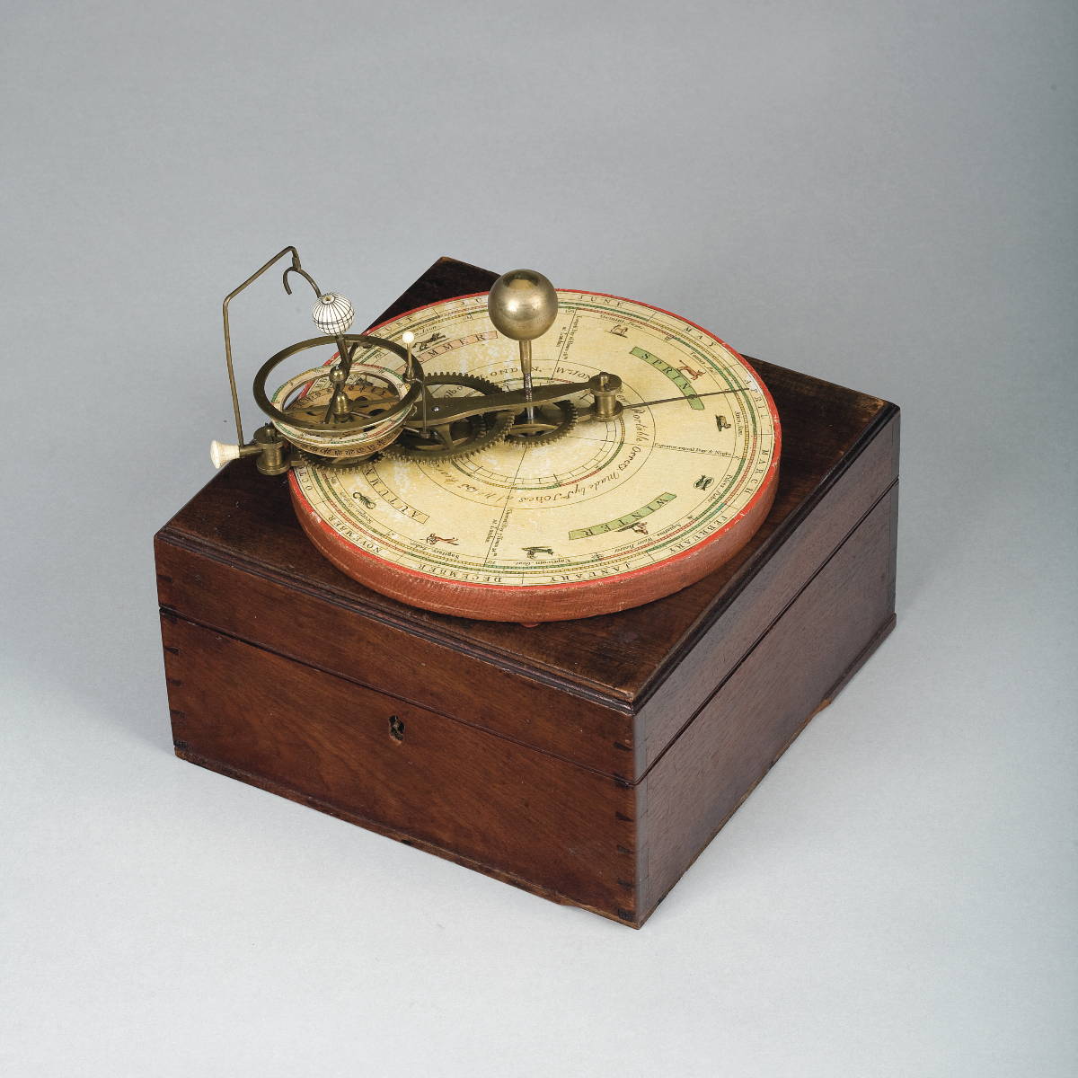 Appraisal: ENGLISH BRASS IVORY AND MAHOGANY PORTABLE ORRERY WILLIAM JONES