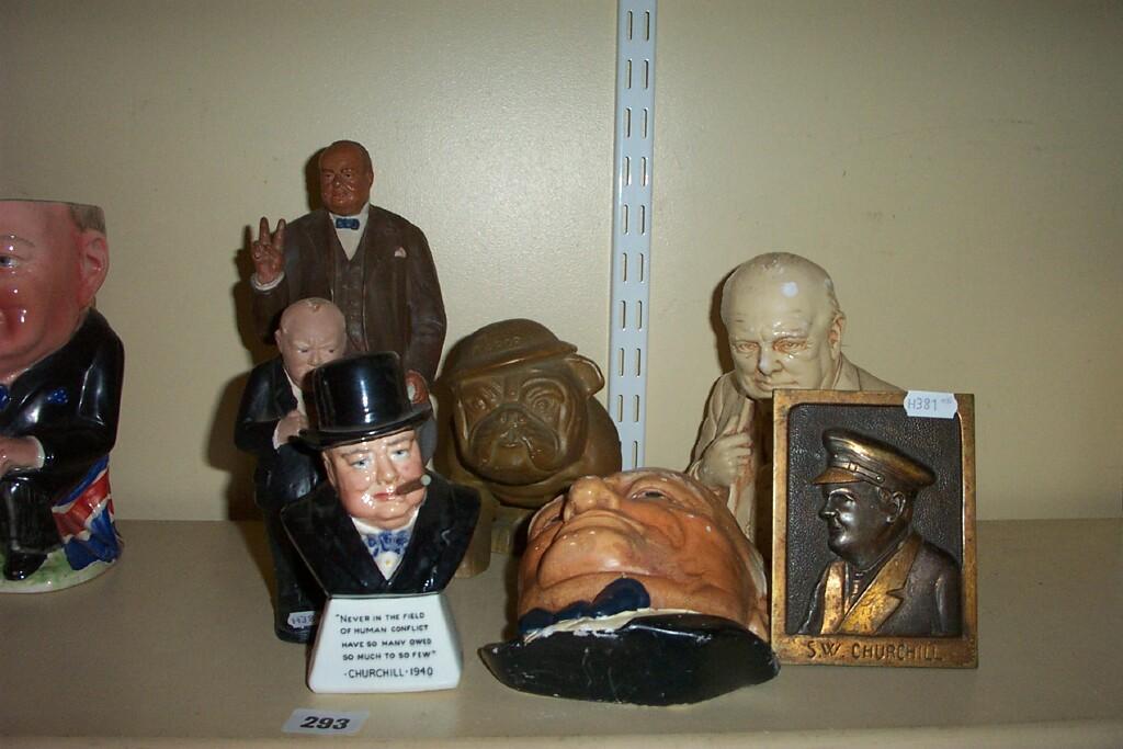 Appraisal: A collection of figures and busts relating to Sir Winston