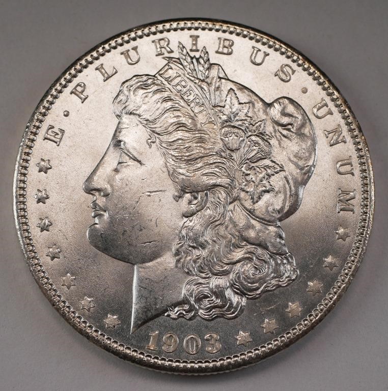 Appraisal: O US Morgan Silver Dollar AU in our opinion shipping