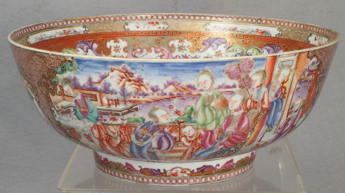 Appraisal: Chinese export porcelain Mandarin pattern punch bowl - d one