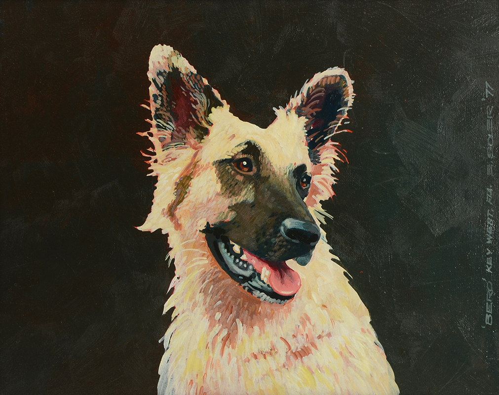 Appraisal: GERMAN SHEPARD PORTRAIT PAINTING BY SOLER Oil Canvas '' x