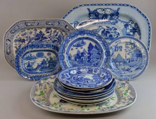 Appraisal: Various th century blue and white transfer printed wares including