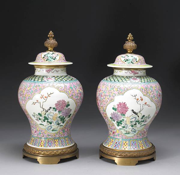 Appraisal: A pair of Louis XV style gilt bronze mounted Chinese