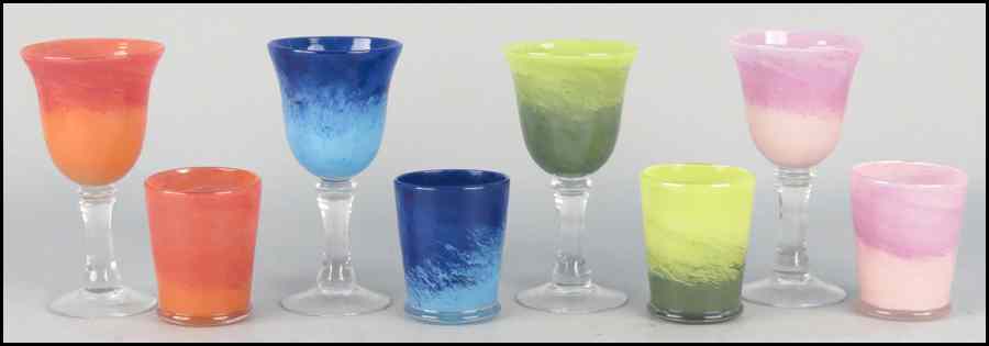 Appraisal: COLLECTION OF TWELVE GLASS GOBLETS Together with twelve glass water