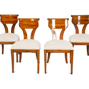 Appraisal: A Set of Four Biedermeier Style Dining Chairs th Century