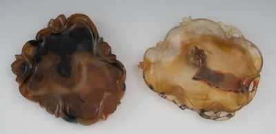 Appraisal: Two Carved Agate Brush Washes The darker of the two