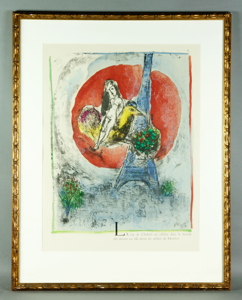 Appraisal: - Chagall La Rue de Chabrol Litho Marc Chagall La