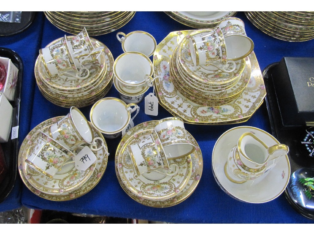 Appraisal: G D Co Limoges floral and gilt decorated teaset