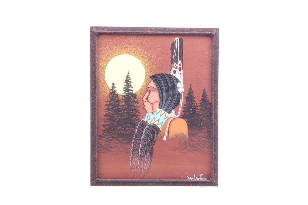 Appraisal: Original Dau-Law-Taine Kiowa Framed Painting Included in this lot is