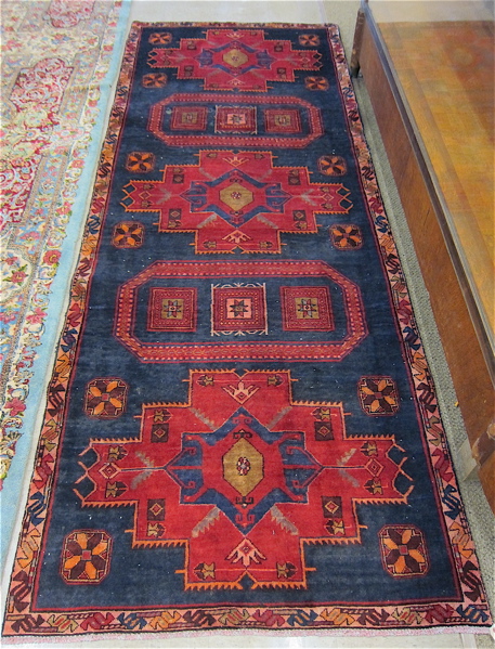 Appraisal: PERSIAN ARDEBIL TRIBAL CARPET Ardebil Province northwestern Iran hand knotted