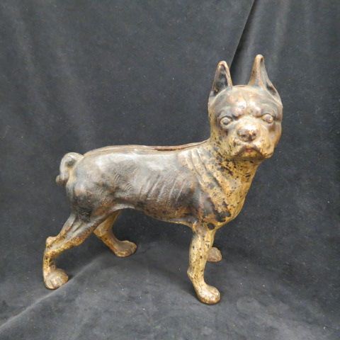 Appraisal: Cast Iron Figural Bull Terrier Doorstop Bank all original