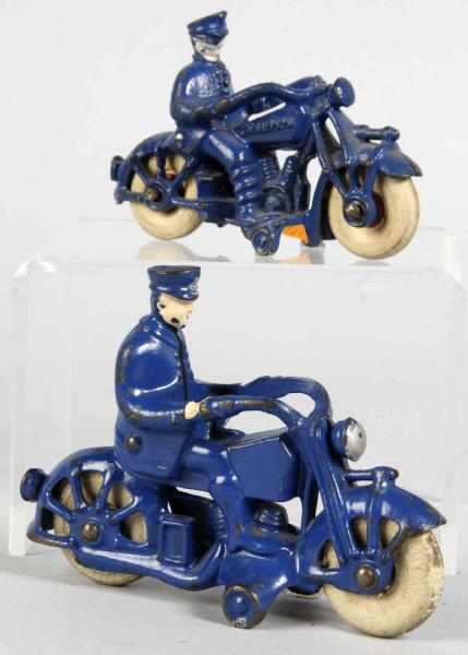 Appraisal: Lot of Cast Iron Police Motorcycle Toys Description American Includes