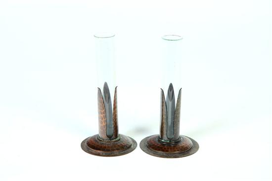 Appraisal: PAIR OF ROYCROFT BUD VASES American st quarter- th century