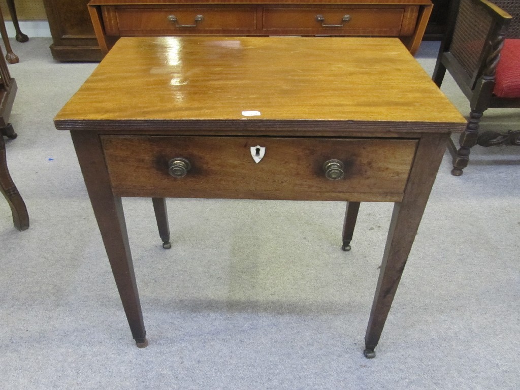 Appraisal: Early th century mahogany single drawer table