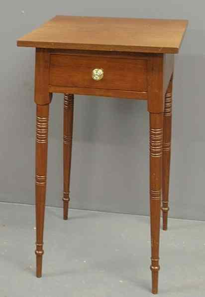 Appraisal: Sheraton style walnut one-drawer stand h top x