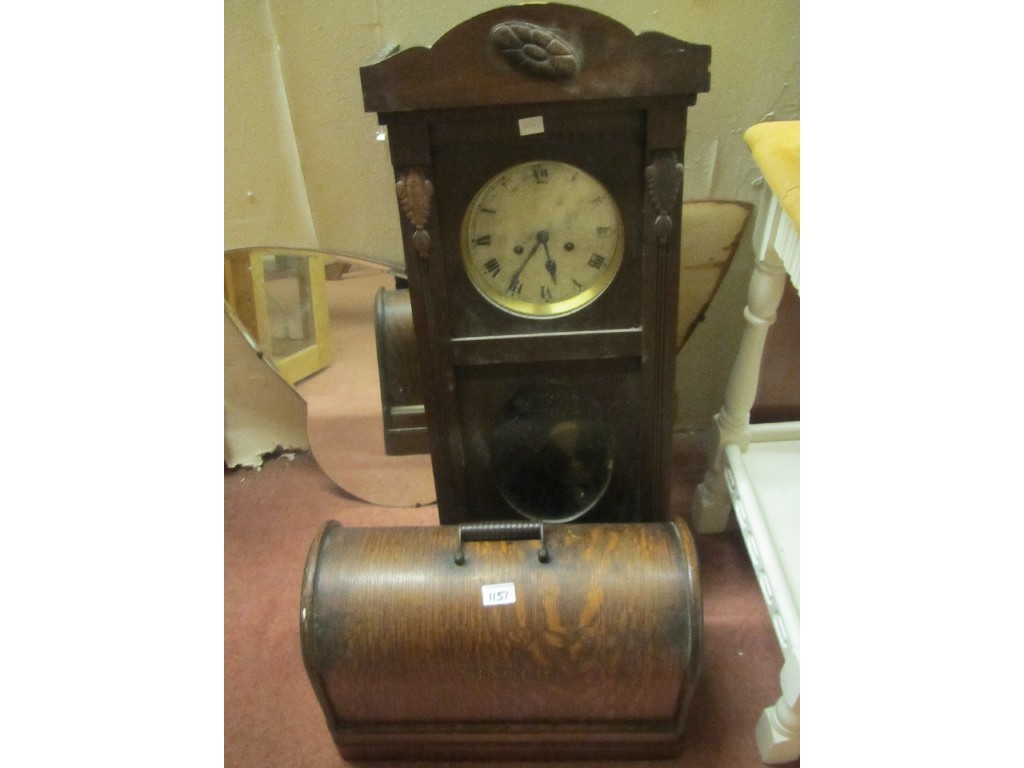 Appraisal: Portable Singer sewing machine wall clock and wall mirror