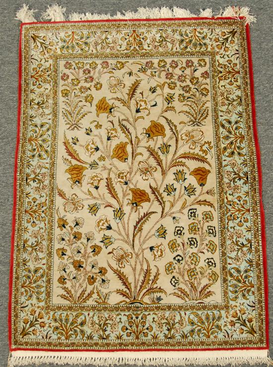 Appraisal: SILK QUM RUG Persia circa feet inches x feet inches