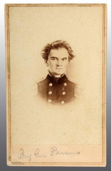 Appraisal: Confederate Major General Mosby Parsons CDV Description Bust view Fought