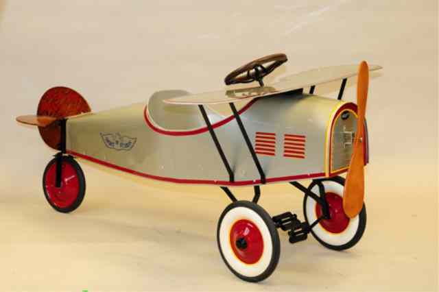 Appraisal: GENDRON PEDAL PLANE Hi-wing styling stenciled ''Spirit of St Louis''