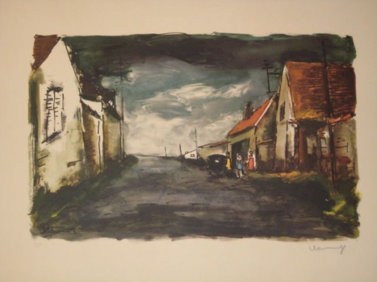 Appraisal: MAURICE DE VLAMINCK after Rue de Village Color heliogravure on