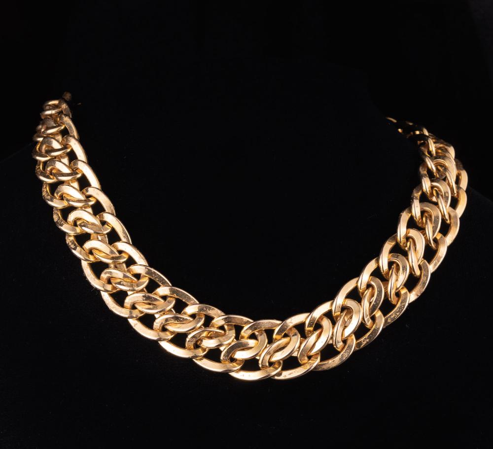 Appraisal: Italian kt Yellow Gold Link Necklace TOGETHER WITH matching bracelet