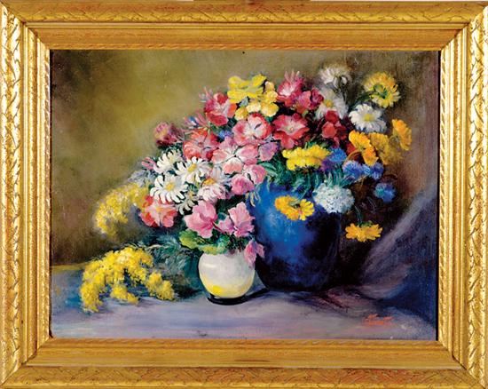 Appraisal: Fern Thurston Texas - SPRING FLOWER STILL LIFE oil on