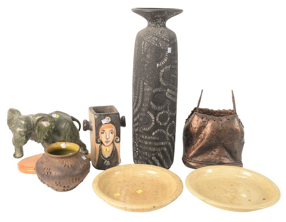 Appraisal: Assorted Group of Ceramic and Stone Items to include a