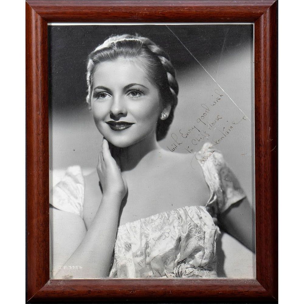 Appraisal: Joan Fontaine Original autographed inscribed photograph Size x Condition Showing