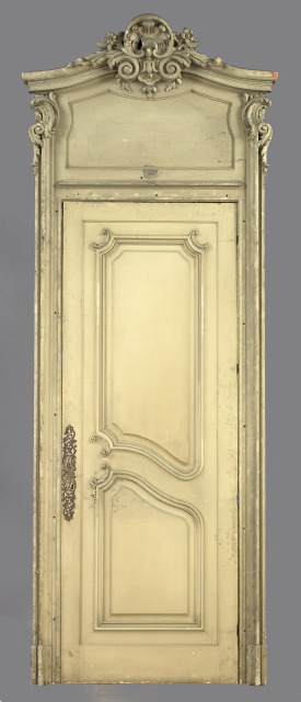 Appraisal: Monumental Pair of French Polychromed Paneled Doors and Doorway Surrounds