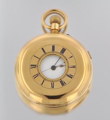 Appraisal: An English k Demi-Hunter Case Pocketwatch k yellow gold demi-hunter